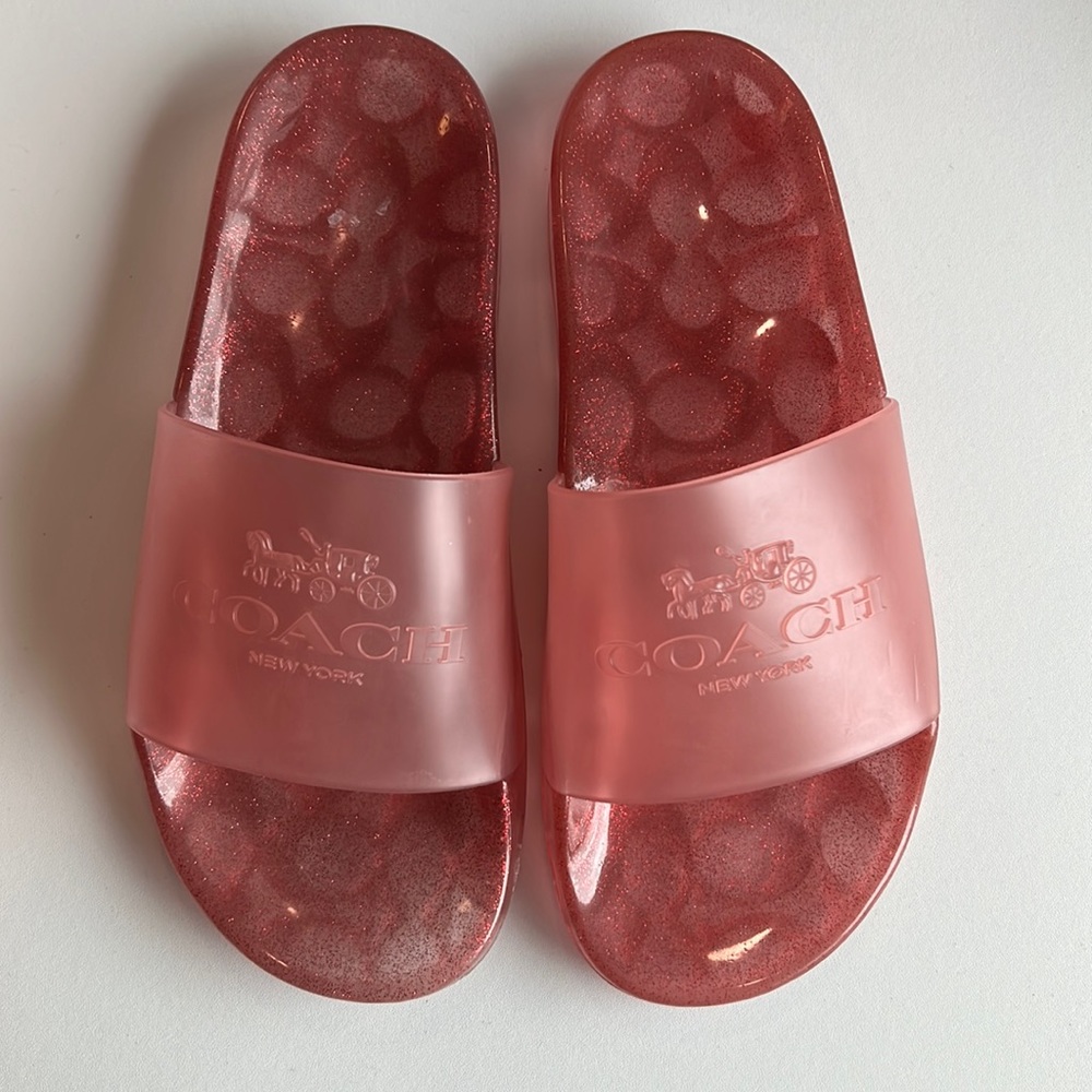 Coach - athletic slip on, glitter pink size 6